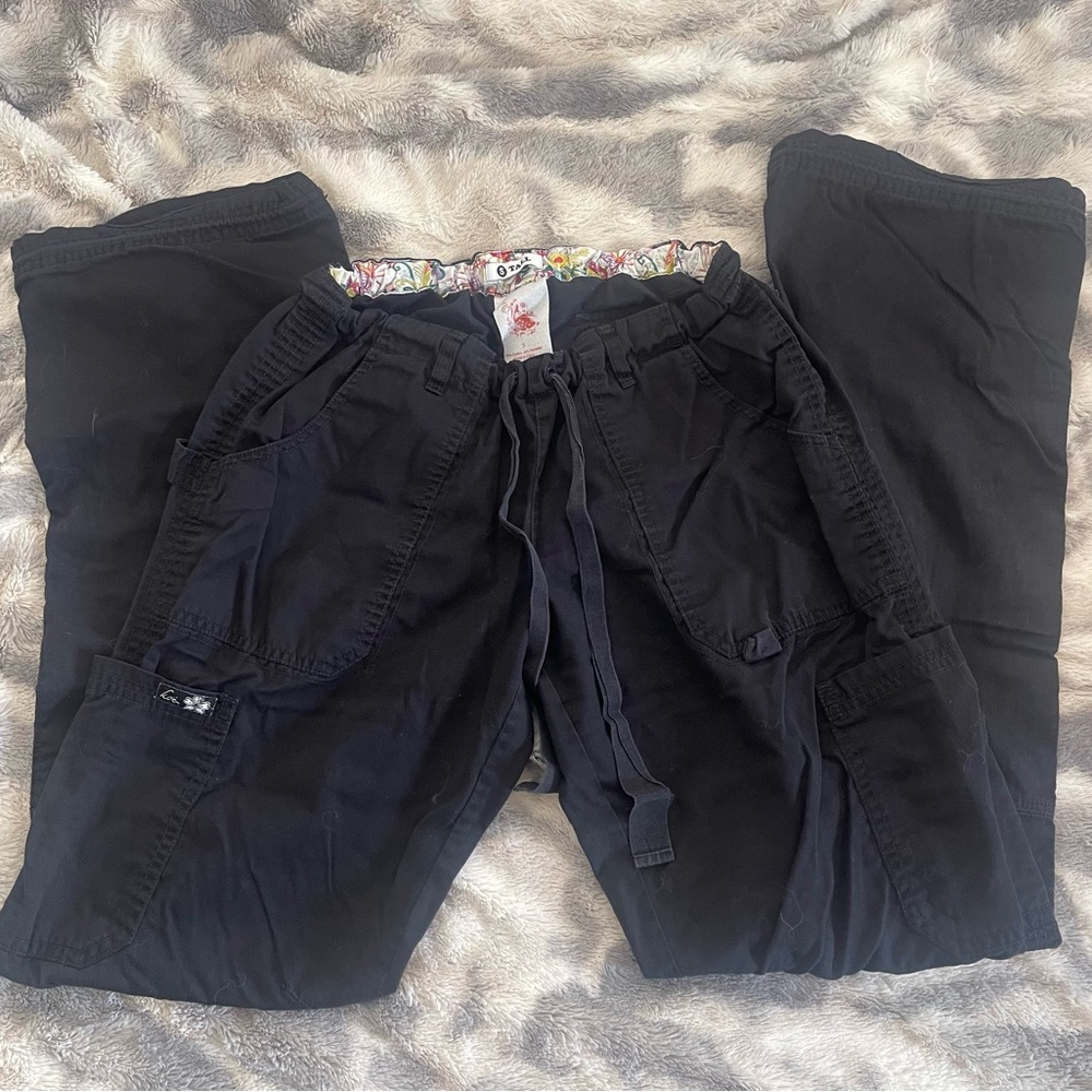 Black Koi Cargo Scrub Pants